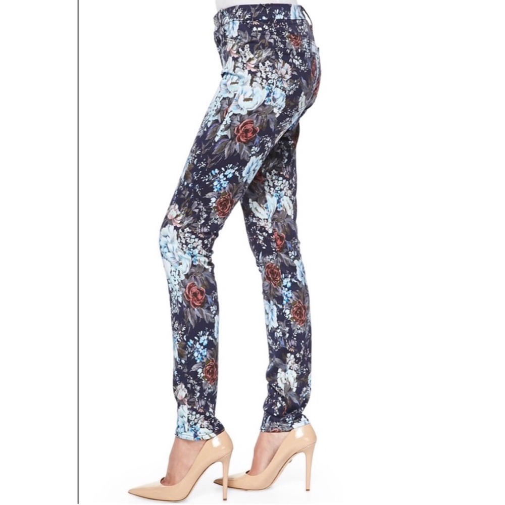 7 For All Mankind High Waist Floral Skinny Jeans